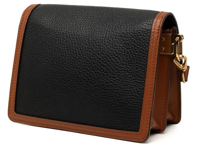 Louis Vuitton LV Logo Dauphine Mini Schultertasche Braun Schwarz Weiß - Ansicht 2
