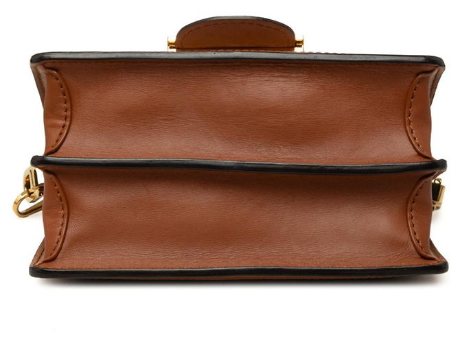 Louis Vuitton LV Logo Dauphine Mini Schultertasche Braun Schwarz Weiß - Ansicht 3