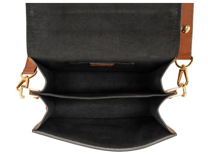 Louis Vuitton LV Logo Dauphine Mini Schultertasche Braun Schwarz Weiß - Ansicht 4