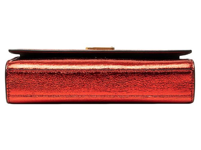 Autre Marque Borsa a tracolla Saint Laurent YSL Logo Cassandra con catena Rosso - vista 3
