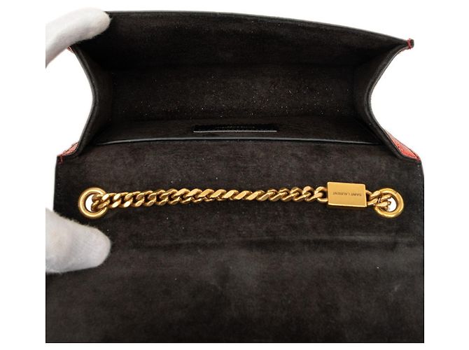 Autre Marque Borsa a tracolla Saint Laurent YSL Logo Cassandra con catena Rosso - vista 4