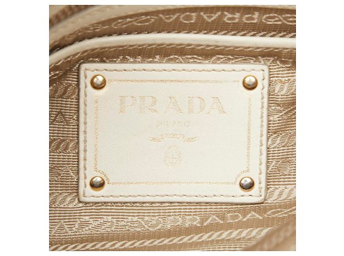 Sac bandoulière Prada Logo Blanc Beige - vue 10