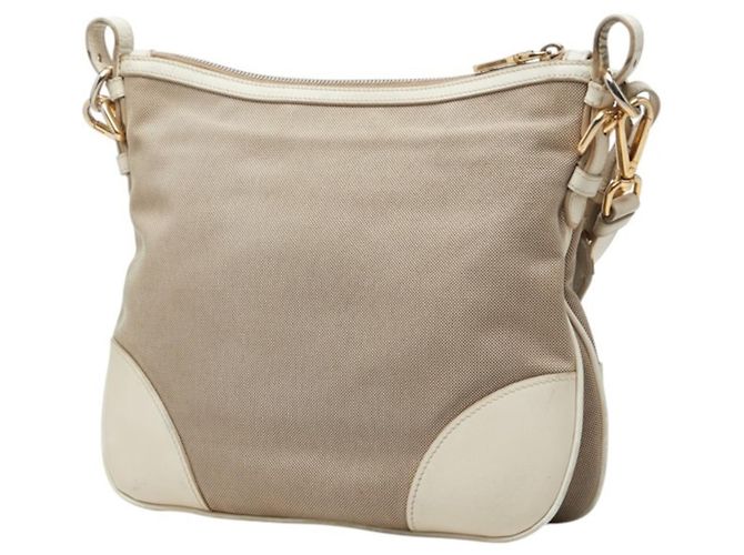Sac bandoulière Prada Logo Blanc Beige - vue 2
