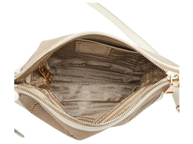 Sac bandoulière Prada Logo Blanc Beige - vue 9