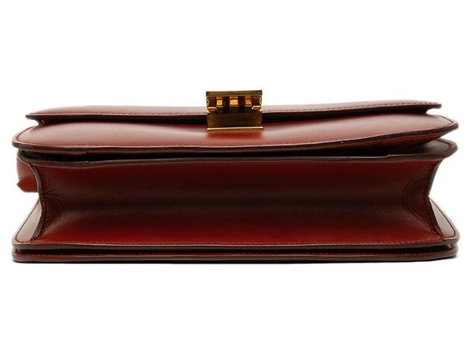 Céline Bolsa de Ombro Celine Classic Box Vermelho Bordeaux - vista 3