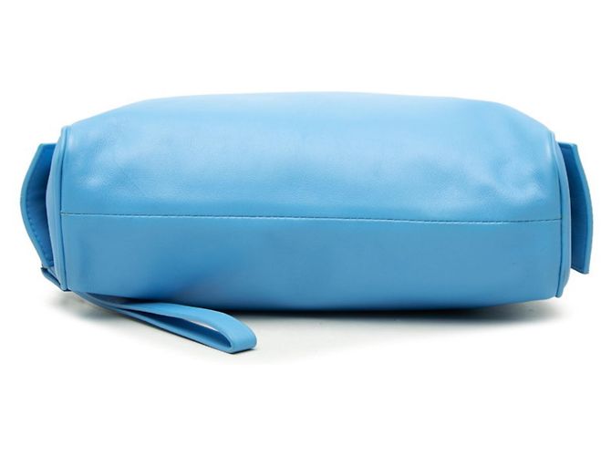 Clutch Second Bag Bottega Veneta in pelle blu - vista 3
