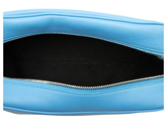 Clutch Second Bag Bottega Veneta in pelle blu - vista 4