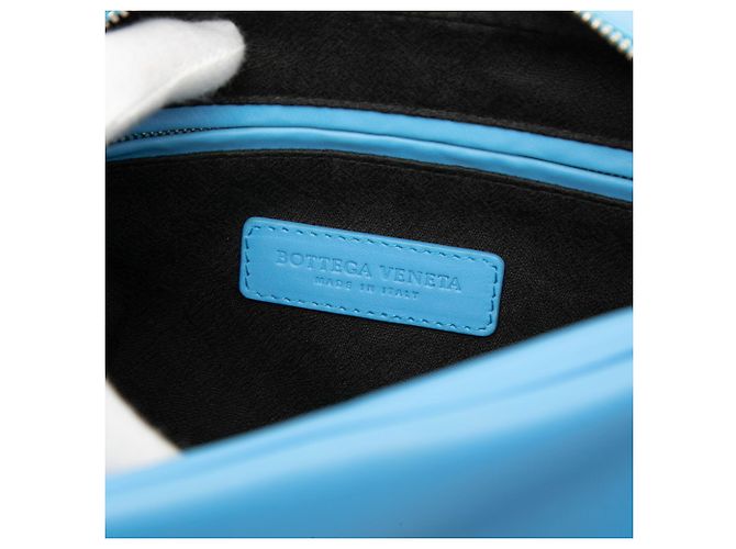 Clutch Second Bag Bottega Veneta in pelle blu - vista 5
