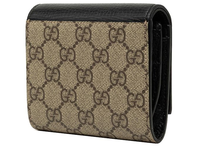 Gucci GG Supreme Double G Medium Wallet Black Beige - view 2