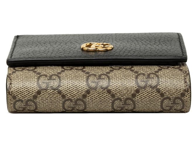 Gucci GG Supreme Double G Medium Wallet Black Beige - view 3