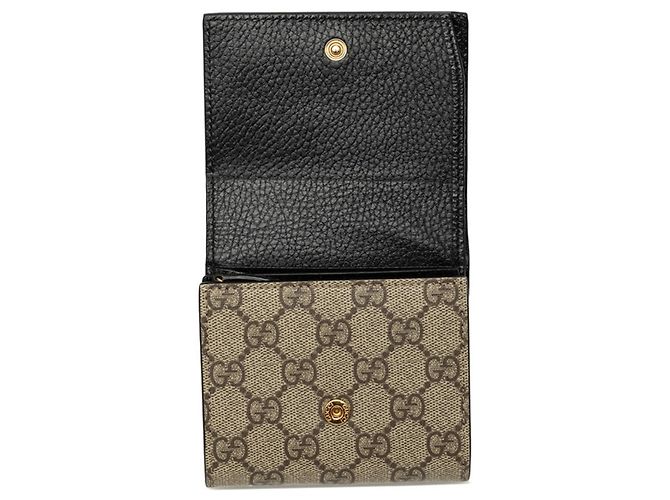 Gucci GG Supreme Double G Medium Wallet Black Beige - view 4