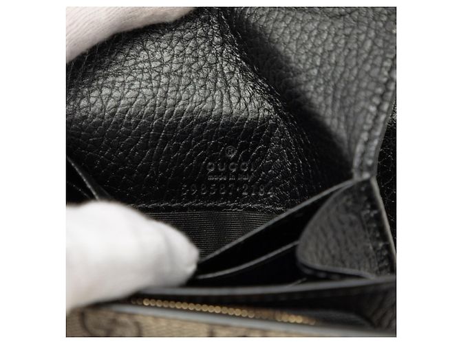 Gucci GG Supreme Double G Medium Wallet Black Beige - view 6