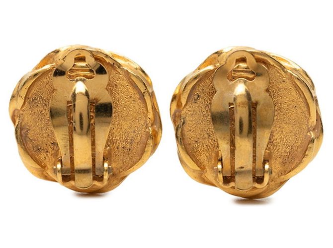Chanel Coco Mark Vintage Clip-Ohrringe Schwarz Golden - Ansicht 2