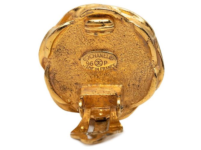 Chanel Coco Mark Vintage Clip-Ohrringe Schwarz Golden - Ansicht 3