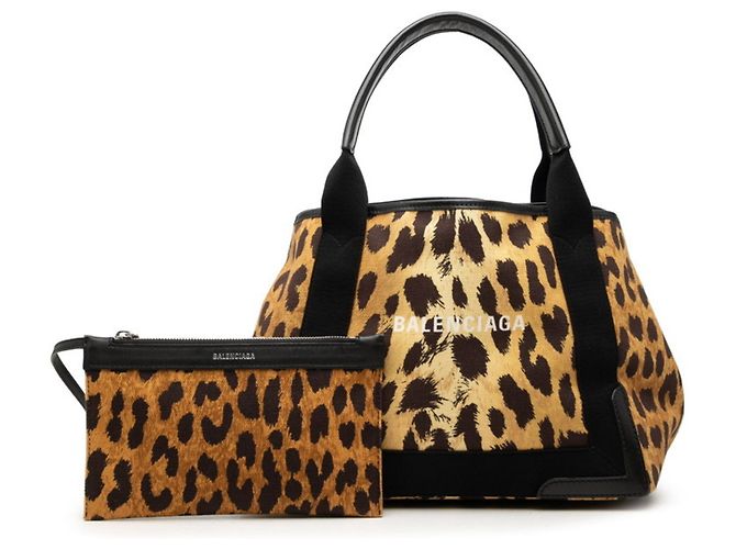 Borsa Cabas S Balenciaga Navy Marrone - vista 6