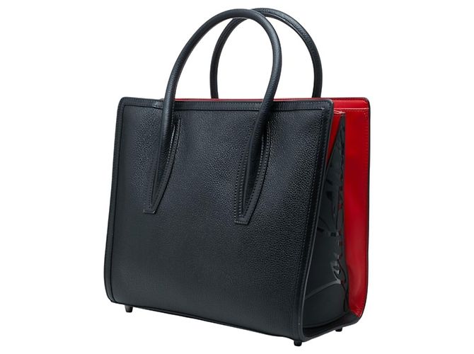 Borsa a mano Christian Louboutin Paloma Medium Tote Bag Nero Rosso - vista 2