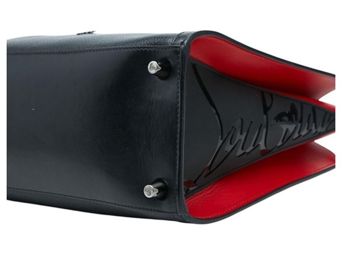Borsa a mano Christian Louboutin Paloma Medium Tote Bag Nero Rosso - vista 4