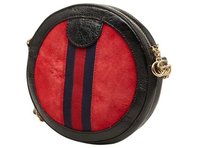 Borsa a tracolla con catena Gucci Ophidia GG Marmont Sherry Line Nero - vista 2