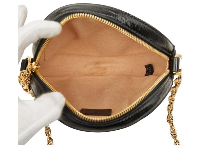 Borsa a tracolla con catena Gucci Ophidia GG Marmont Sherry Line Nero - vista 7