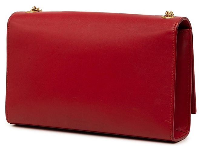 Autre Marque Borsa a tracolla Saint Laurent YSL Logo Kate con nappa e catena Rosso D'oro - vista 2