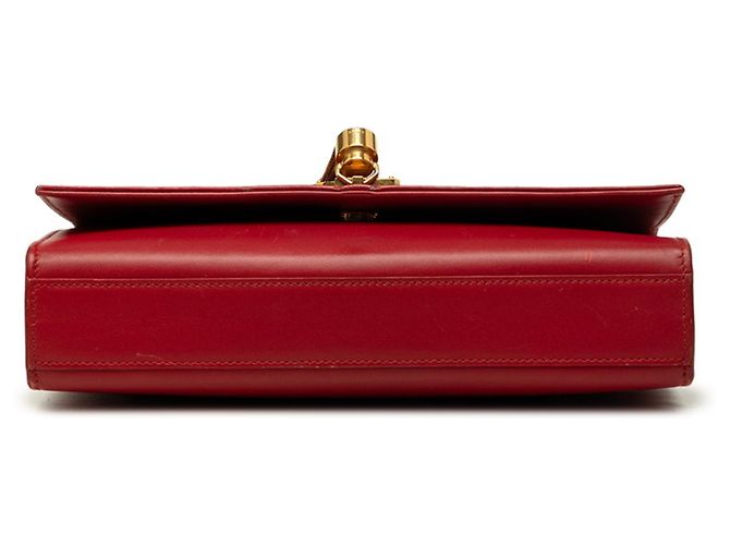 Autre Marque Borsa a tracolla Saint Laurent YSL Logo Kate con nappa e catena Rosso D'oro - vista 3