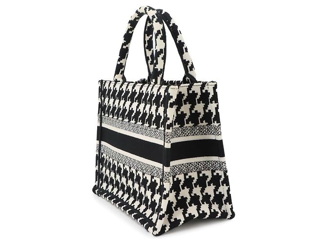 Borsa a mano Christian Dior Book Tote Small Nero Bianco - vista 3