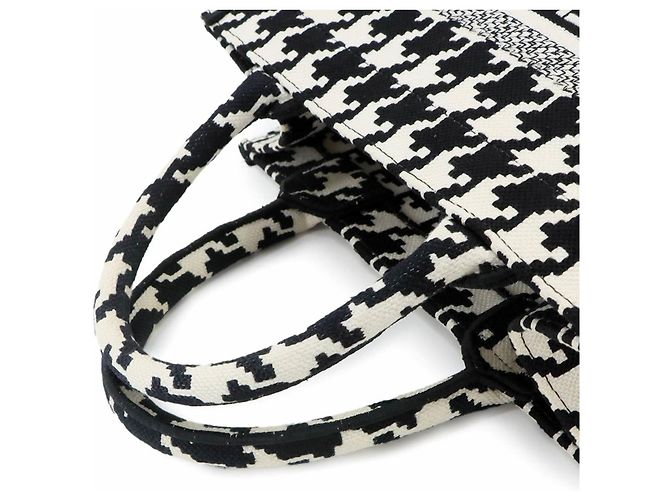 Borsa a mano Christian Dior Book Tote Small Nero Bianco - vista 5