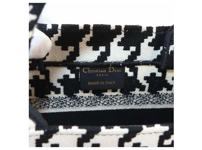 Borsa a mano Christian Dior Book Tote Small Nero Bianco - vista 7