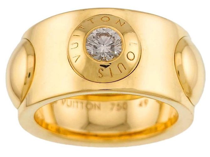 Anel Louis Vuitton Grand Bague Empreinte Diamond Ring Amarelo - vista 2