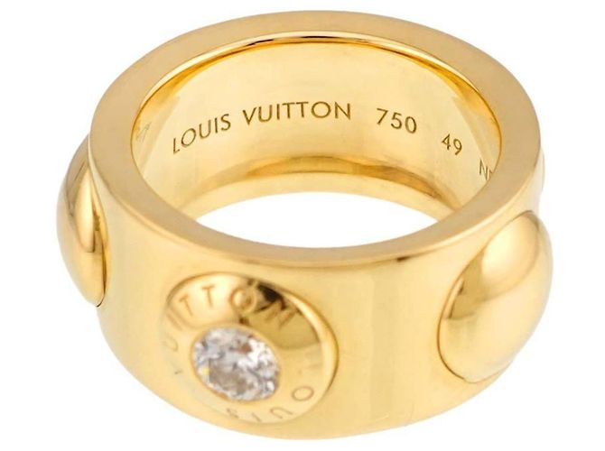 Anel Louis Vuitton Grand Bague Empreinte Diamond Ring Amarelo - vista 3