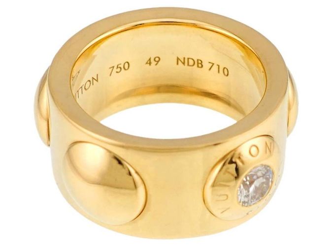 Anel Louis Vuitton Grand Bague Empreinte Diamond Ring Amarelo - vista 4