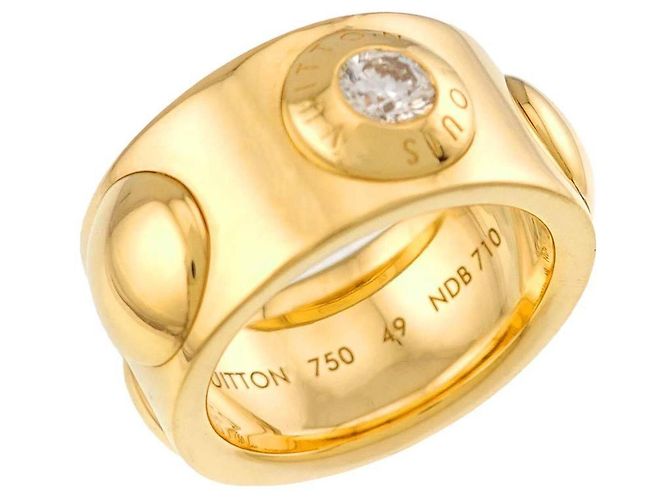 Anel Louis Vuitton Grand Bague Empreinte Diamond Ring Amarelo - vista 6