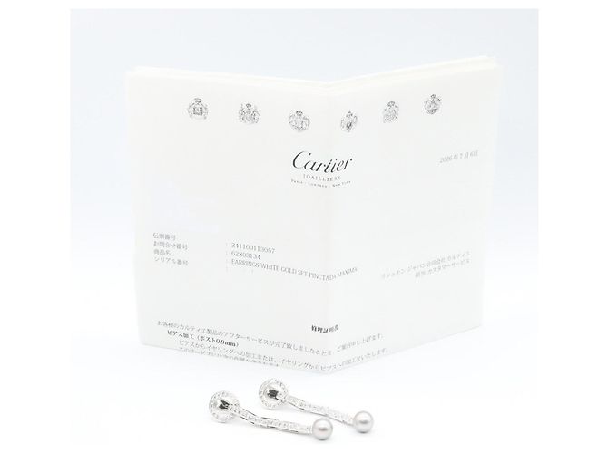Orecchini Cartier Himalia in perle e diamanti in oro bianco 18K Argento D'oro - vista 5