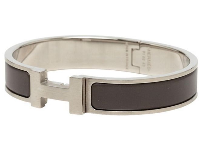 Hermès Bracciale Hermes Click H PM Marrone Argento - vista 2