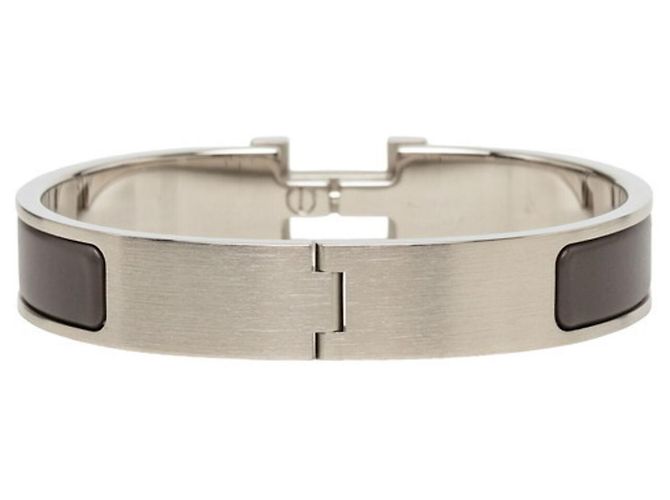 Hermès Bracciale Hermes Click H PM Marrone Argento - vista 3