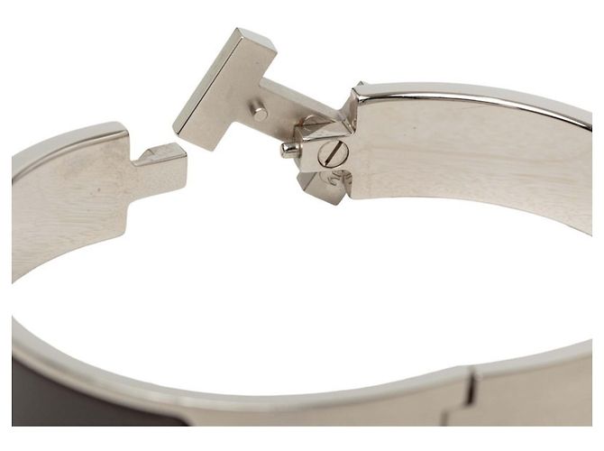 Hermès Bracciale Hermes Click H PM Marrone Argento - vista 4