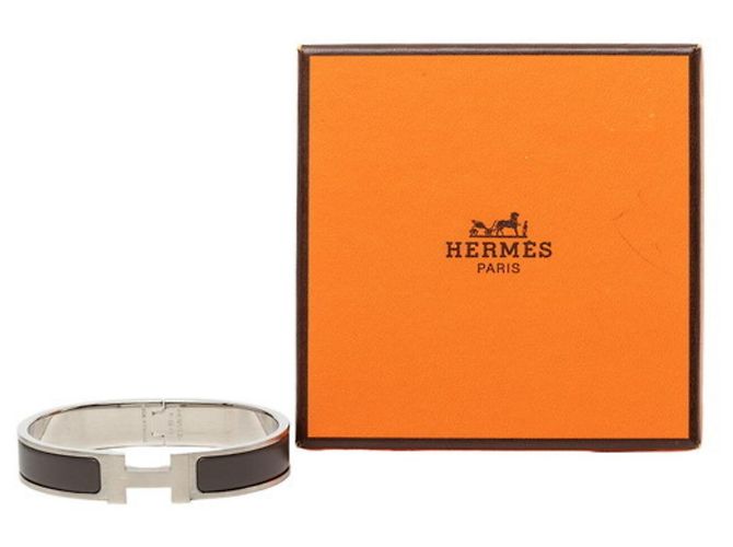 Hermès Bracciale Hermes Click H PM Marrone Argento - vista 6
