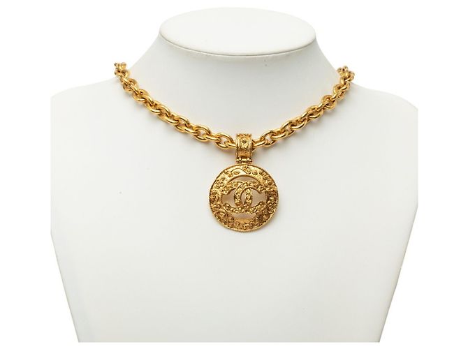 Chanel Vintage Coco Mark Chain Necklace Golden - view 5