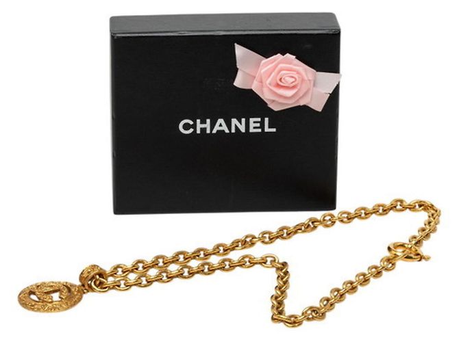 Chanel Vintage Coco Mark Chain Necklace Golden - view 6