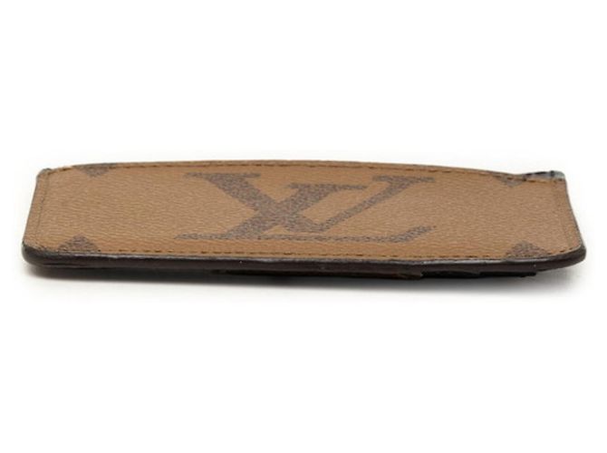 Louis Vuitton Monogram Giant Reverse Porte Cartes Marrone Nero - vista 3
