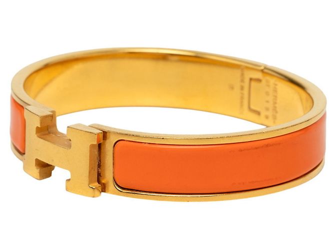 Hermès Bracciale Hermes Click H PM D'oro Arancione - vista 2