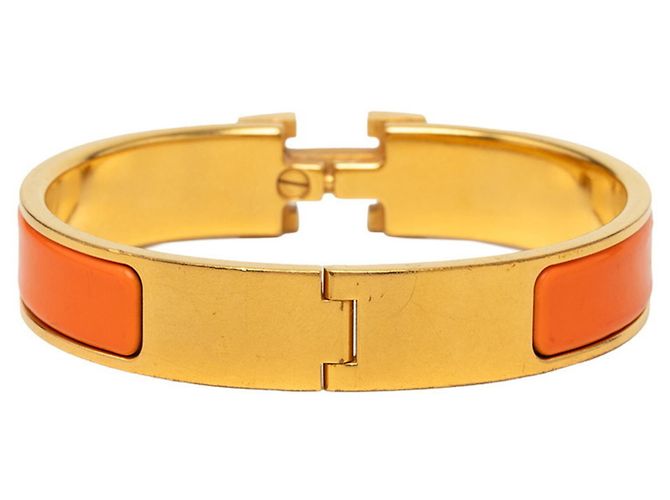 Hermès Bracciale Hermes Click H PM D'oro Arancione - vista 3