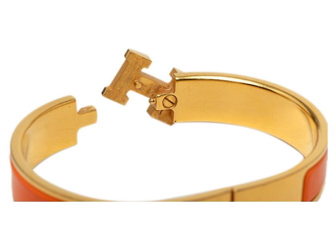 Hermès Bracciale Hermes Click H PM D'oro Arancione - vista 4