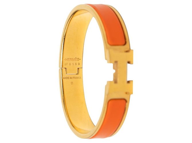 Hermès Bracciale Hermes Click H PM D'oro Arancione - vista 5