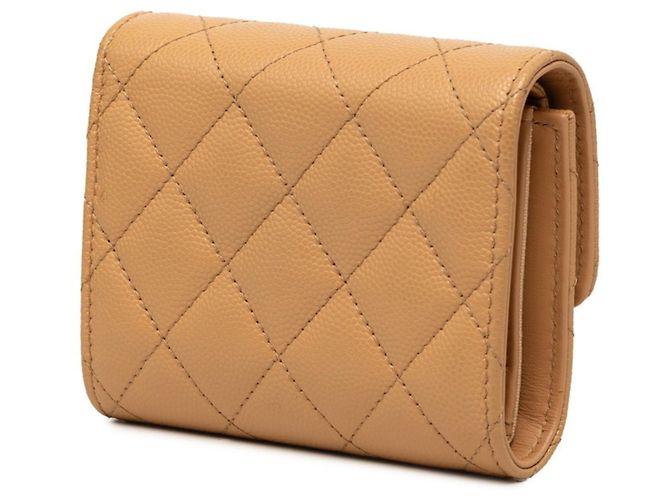 Carteira Compacta Chanel Coco Mark Marrom Bege - vista 2