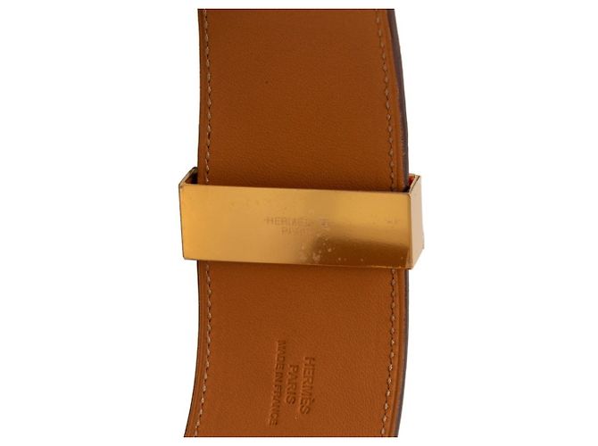 Hermès Bracciale con charm Hermes Collier de Chien Disco Faubourg Rosso Arancione - vista 5