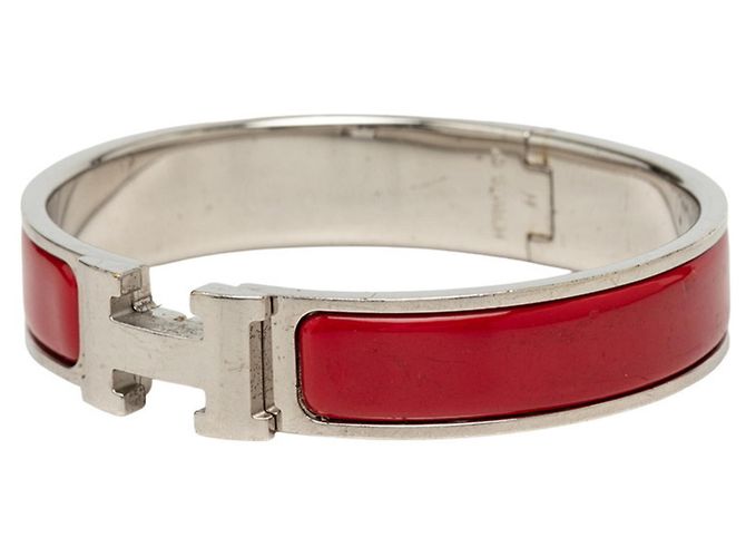 Hermès Bracciale Hermes Click H PM Argento Rosso - vista 2