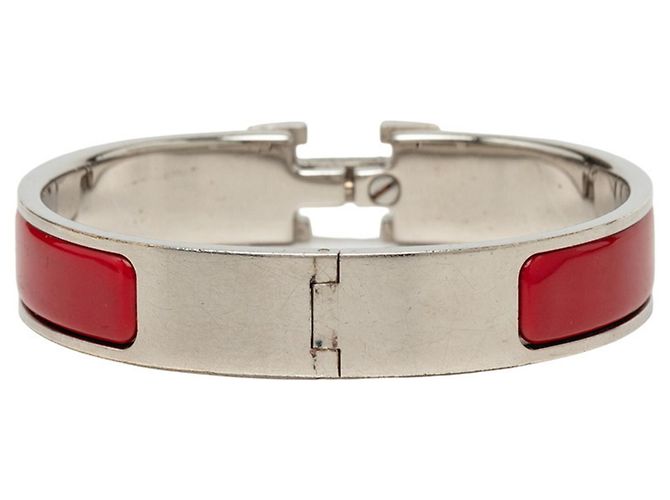 Hermès Bracciale Hermes Click H PM Argento Rosso - vista 3