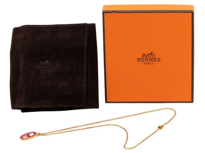 Hermès Colar Hermes Chaine d'Ancre Iliad Rosa Dourado - vista 6