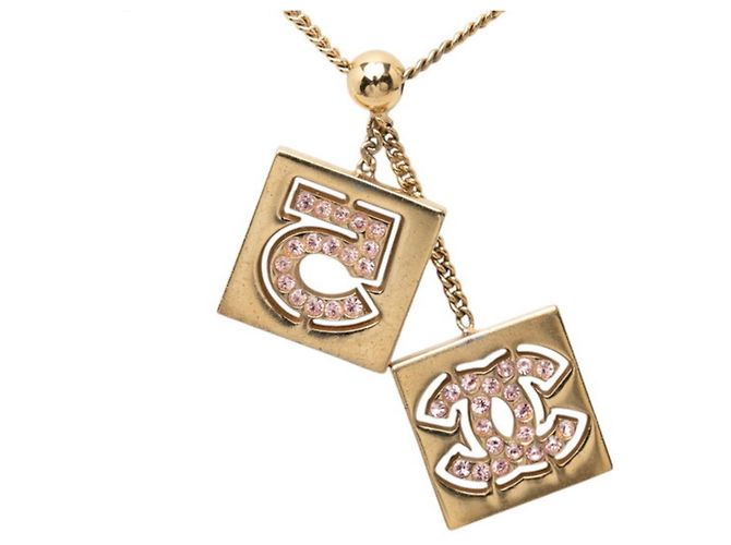 Chanel Coco Mark No. 5 Platten-Kettenhalskette Golden - Ansicht 2